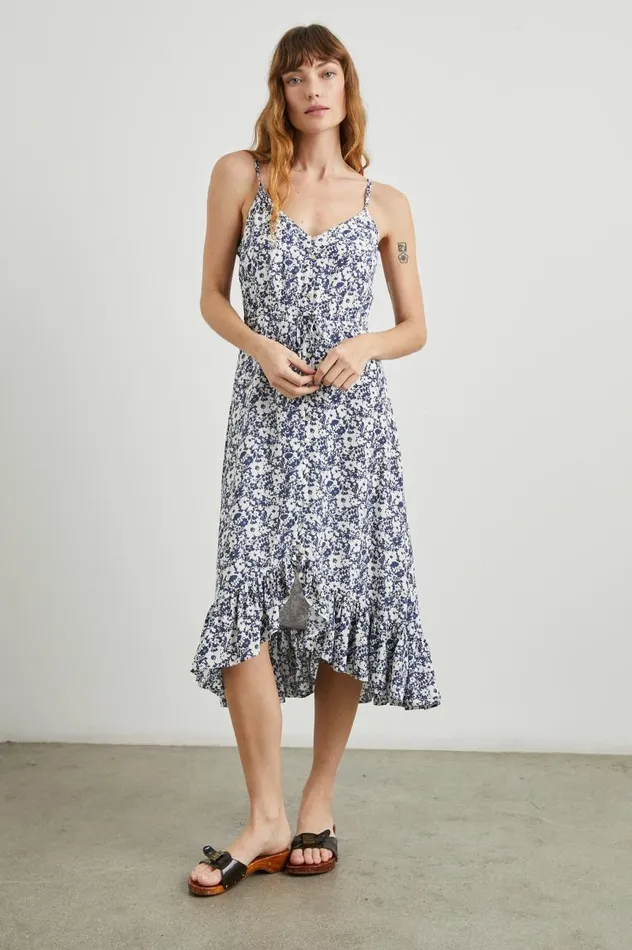 Rails Dresses and Rompers Women FRIDA DRESS Navy White Texture Floral