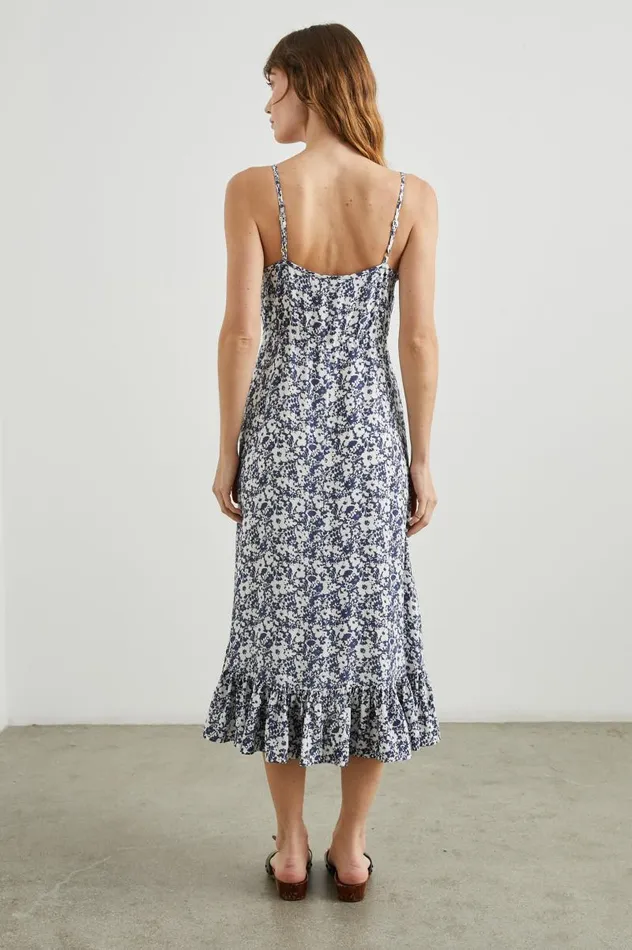 Rails Dresses and Rompers Women FRIDA DRESS Navy White Texture Floral