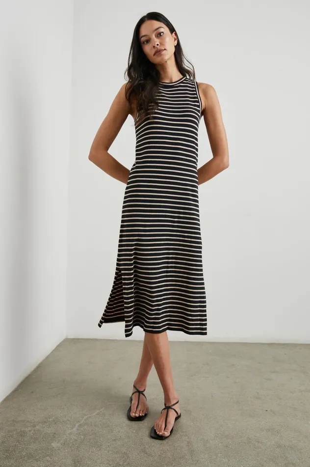 Rails Dresses and Rompers Women TANK DRESS Black Ivory Stripe