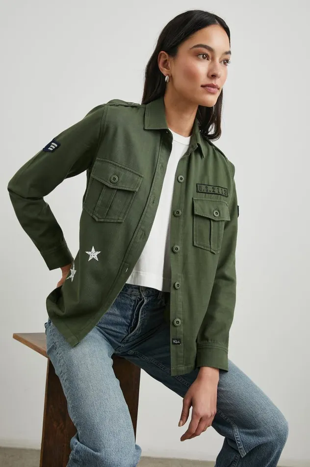 Rails Jackets and Coats Women LOREN SHIRT JACKET Military Olive
