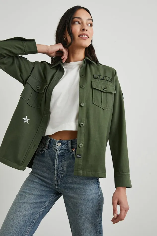 Rails Jackets and Coats Women LOREN SHIRT JACKET Military Olive