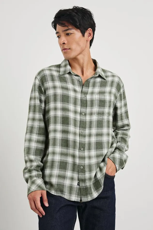 Rails Shirts Men LENNOX SHIRT Deep Meadow White