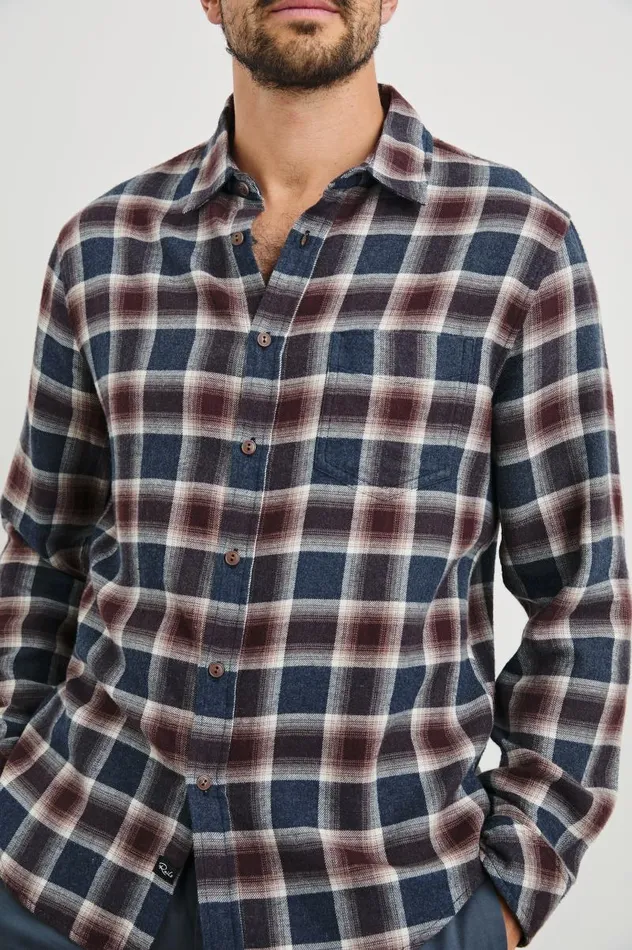 Rails Shirts Men LENNOX SHIRT Royal Bordeaux