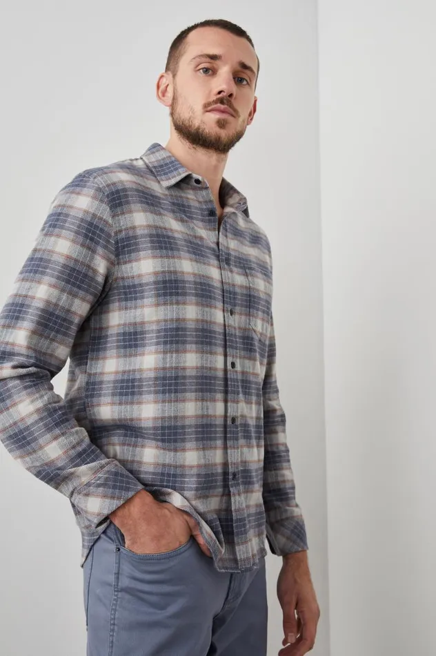Rails Shirts Men SUSSEX SHIRT Arrowroot Flint Melange