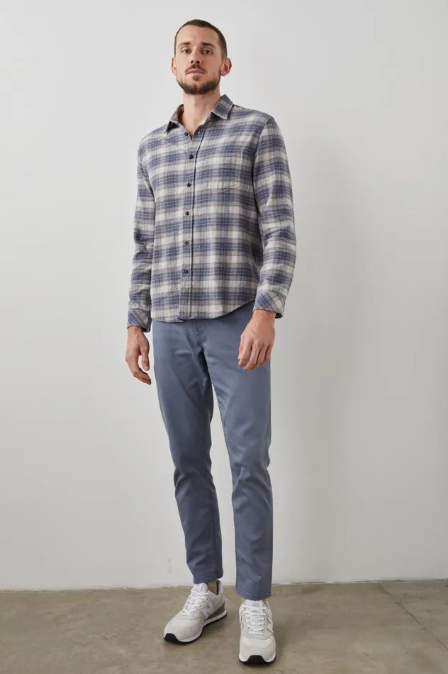 Rails Shirts Men SUSSEX SHIRT Arrowroot Flint Melange