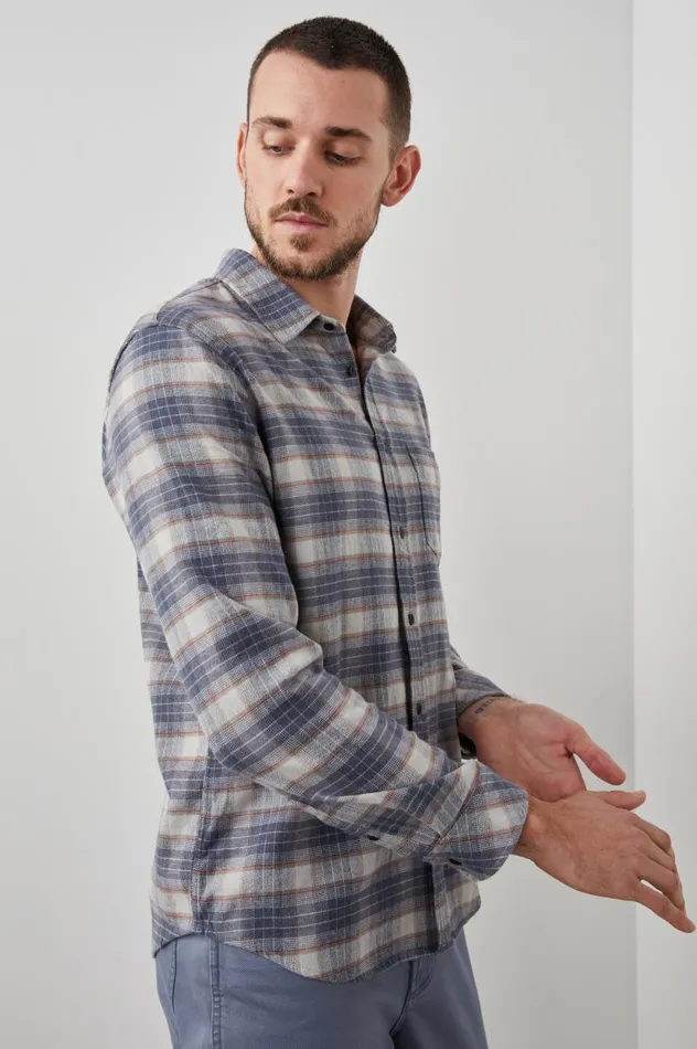 Rails Shirts Men SUSSEX SHIRT Arrowroot Flint Melange
