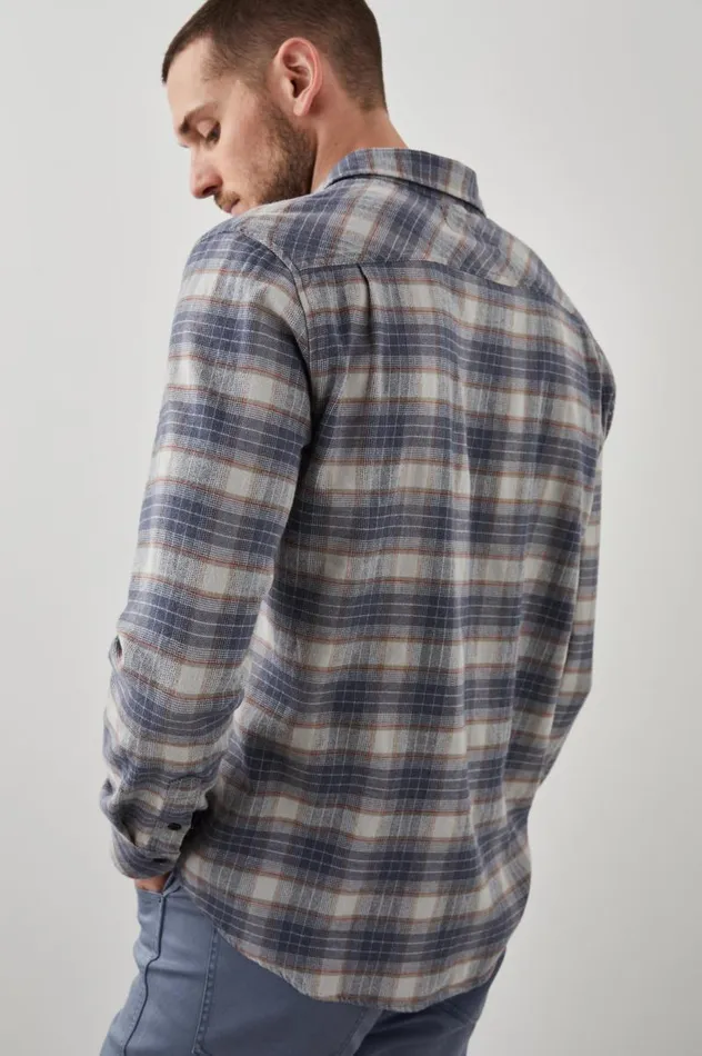 Rails Shirts Men SUSSEX SHIRT Arrowroot Flint Melange