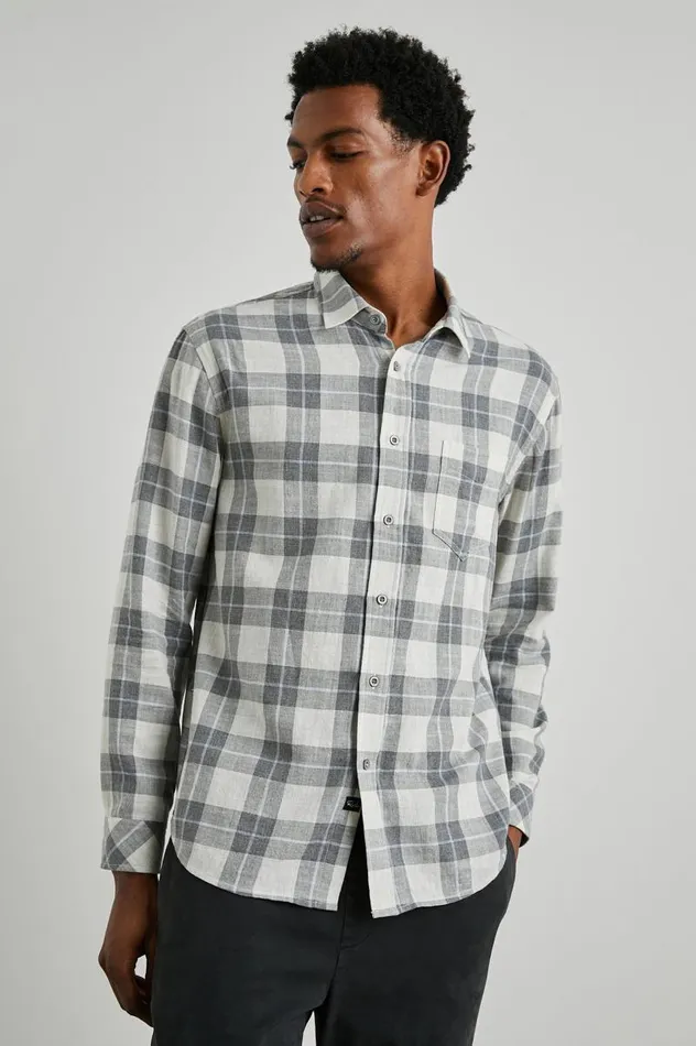 Rails Shirts Men WYATT SHIRT Anthrocite Sky Melange