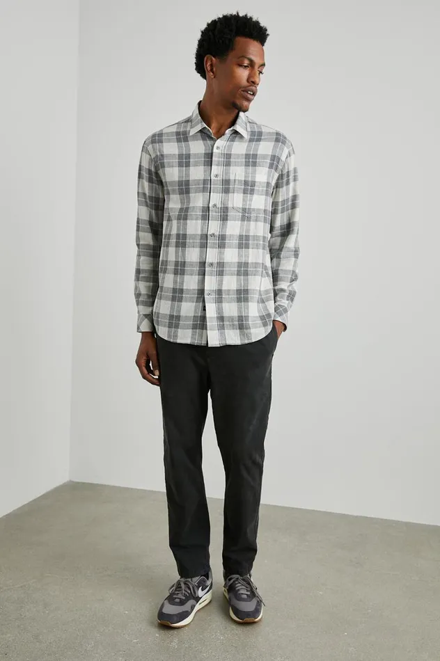Rails Shirts Men WYATT SHIRT Anthrocite Sky Melange
