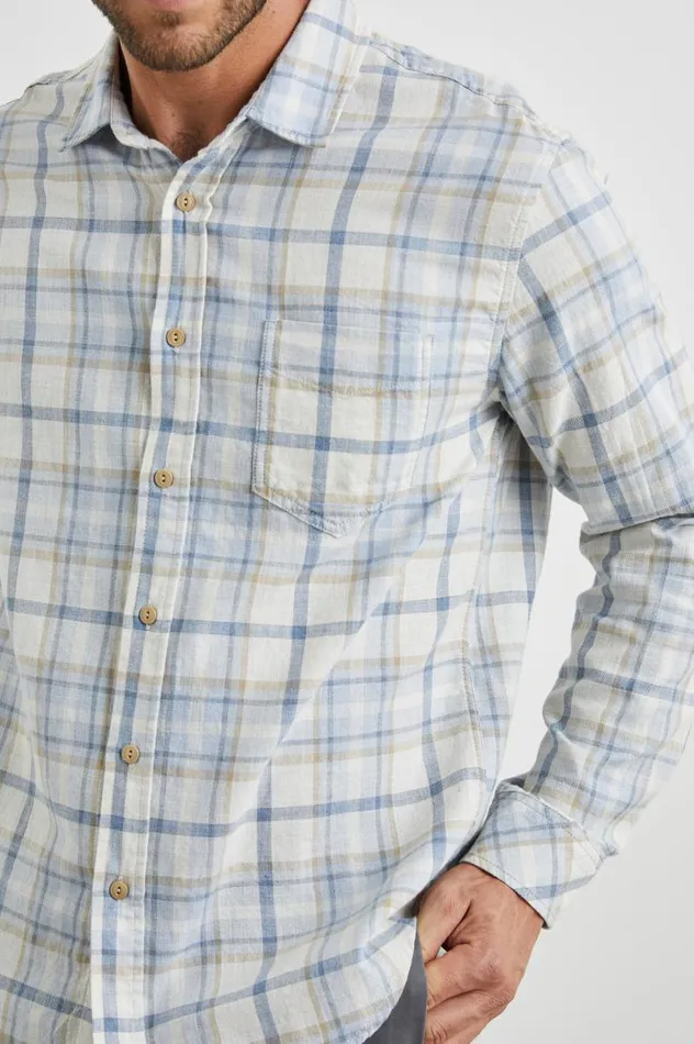 Rails Shirts Men WYATT SHIRT Oat Denim Heather