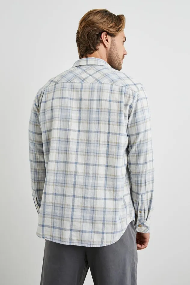Rails Shirts Men WYATT SHIRT Oat Denim Heather