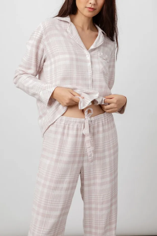 Rails Sleepwear and Lounge Women CLARA PAJAMA SET Rose Cream Check