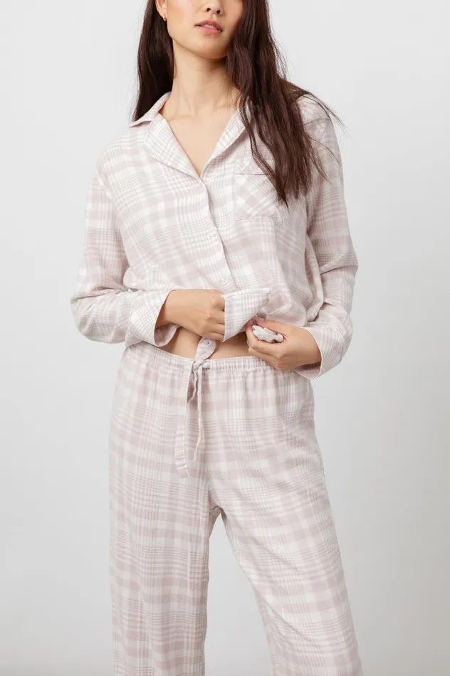 Rails Sleepwear and Lounge Women CLARA PAJAMA SET Rose Cream Check
