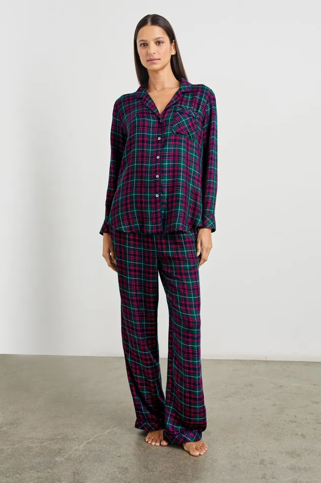 Rails Sleepwear and Lounge Women LUNA PAJAMA SET Evergreen Fuschia Ice