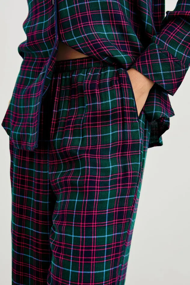 Rails Sleepwear and Lounge Women LUNA PAJAMA SET Evergreen Fuschia Ice