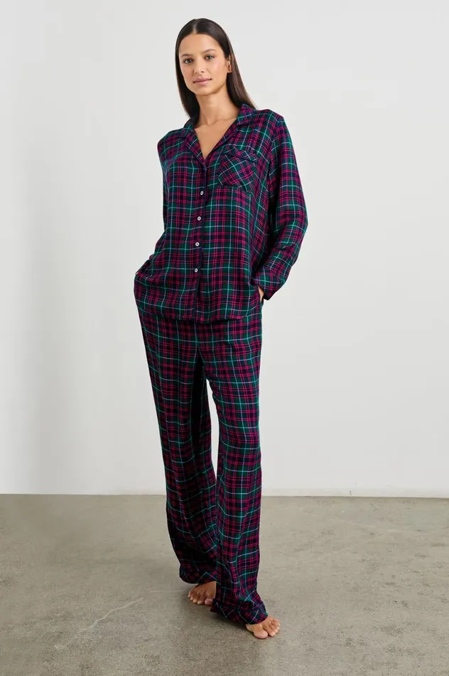 Rails Sleepwear and Lounge Women LUNA PAJAMA SET Evergreen Fuschia Ice
