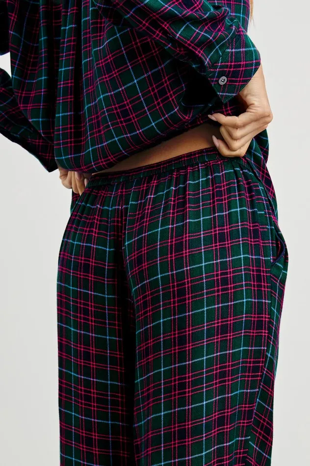 Rails Sleepwear and Lounge Women LUNA PAJAMA SET Evergreen Fuschia Ice