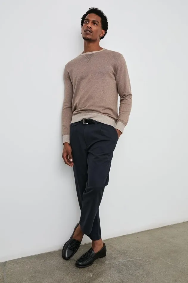 Rails Sweaters Men BURNS SWEATER Mocha Heather