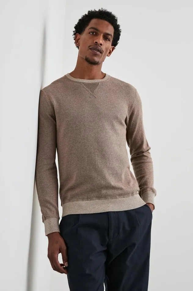 Rails Sweaters Men BURNS SWEATER Mocha Heather