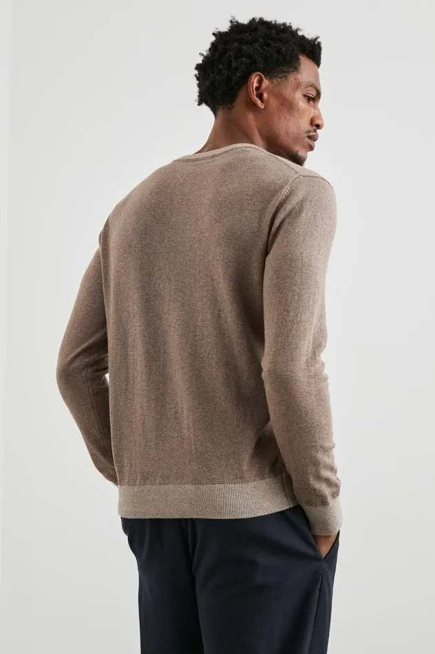 Rails Sweaters Men BURNS SWEATER Mocha Heather