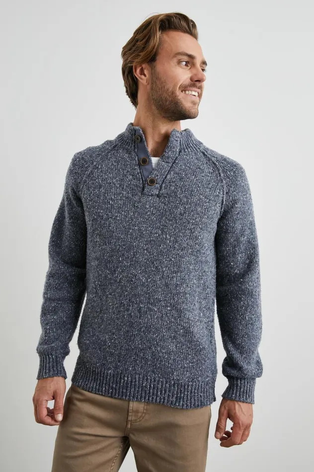Rails Sweaters Men HARDING SWEATER Blue Nep