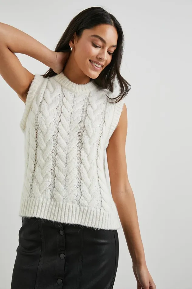Rails Sweaters Women ALEXIS SWEATER VEST Ivory