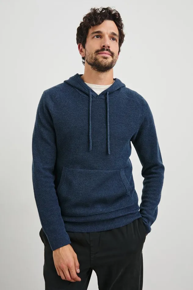 Rails Sweatshirts and Hoodies Men MATADOR HOODIE Blue Melange