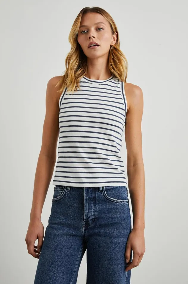 Rails Tees and Tanks Women THE RACER TANK Sailor Stripe Navy
