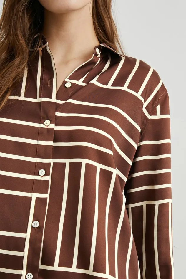 Rails Tops Women ELIAS SHIRT Brown Line Art