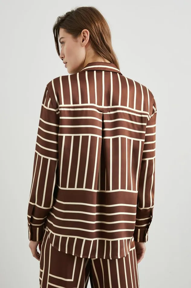 Rails Tops Women ELIAS SHIRT Brown Line Art