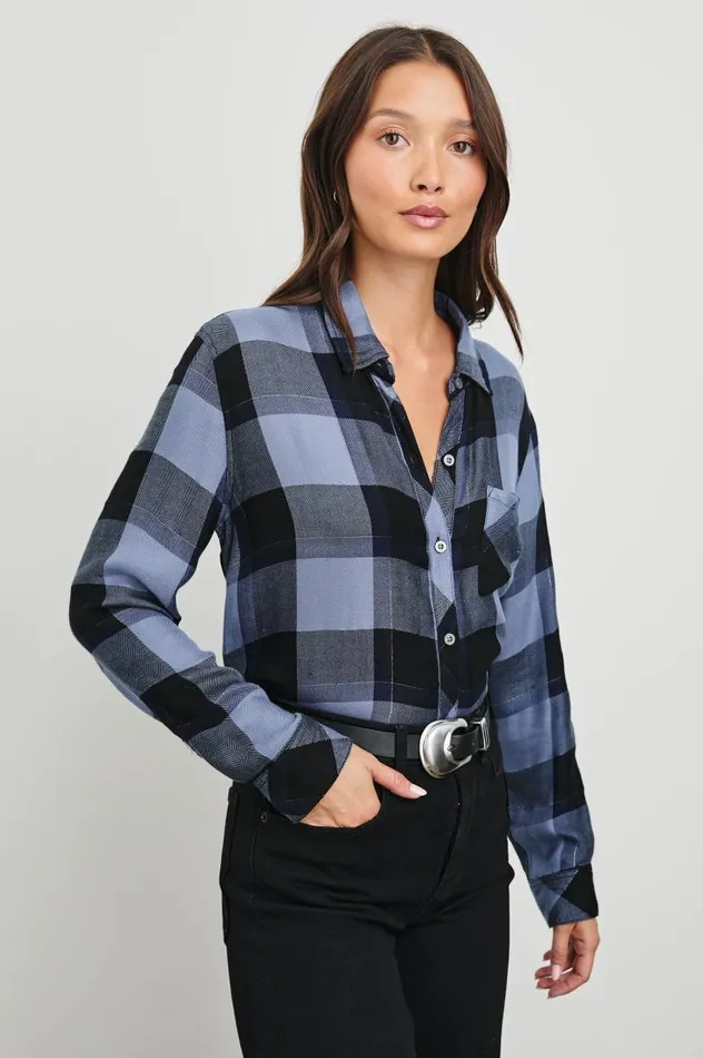 Rails Tops Women HUNTER SHIRT Periwinkle Navy Silver