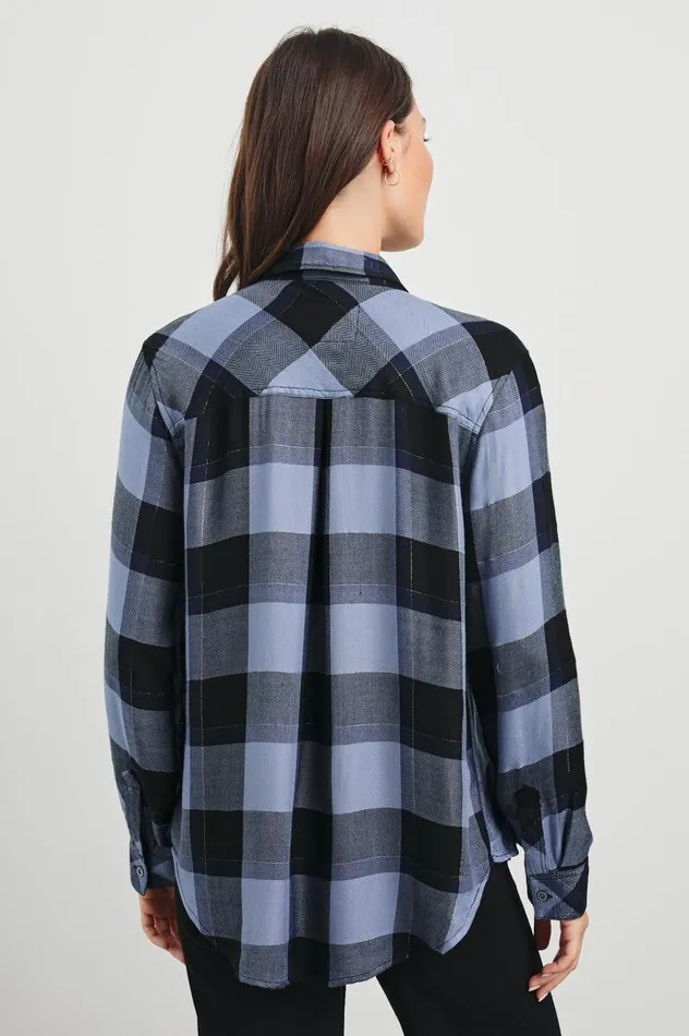 Rails Tops Women HUNTER SHIRT Periwinkle Navy Silver