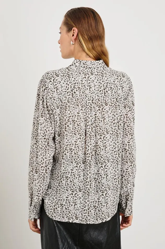 Rails Tops Women JOSEPHINE SHIRT Charcoal Watercolor Cheetah