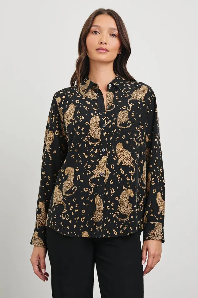 Rails Tops Women KATE SHIRT Noir Leopard