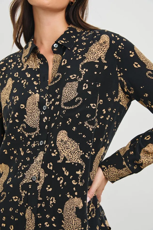 Rails Tops Women KATE SHIRT Noir Leopard