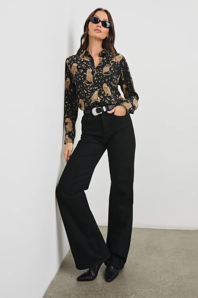 Rails Tops Women KATE SHIRT Noir Leopard