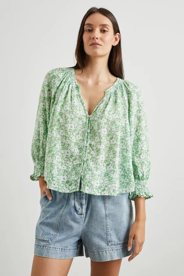 Rails Tops Women MARIAH TOP Green Texture Floral