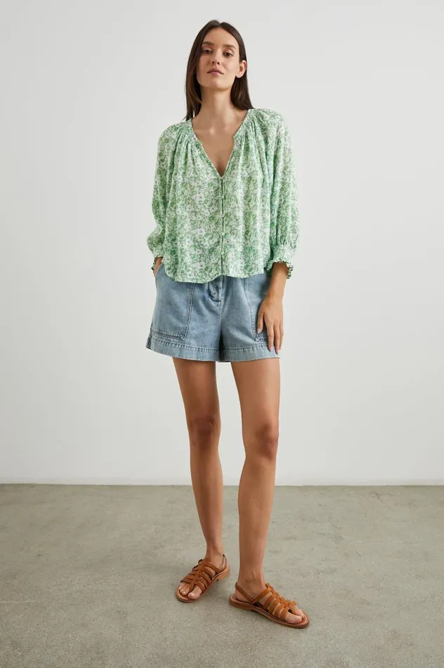 Rails Tops Women MARIAH TOP Green Texture Floral
