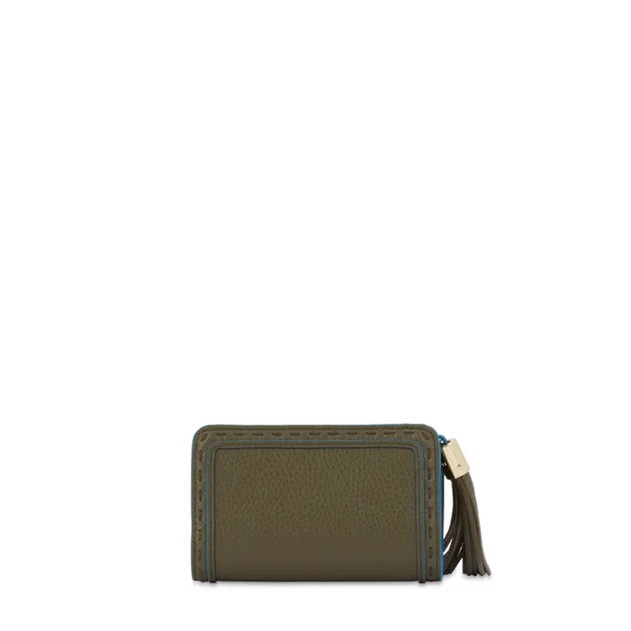 Rectangular Zip Compact Wallet Dark Kaki Women Lancel Purse