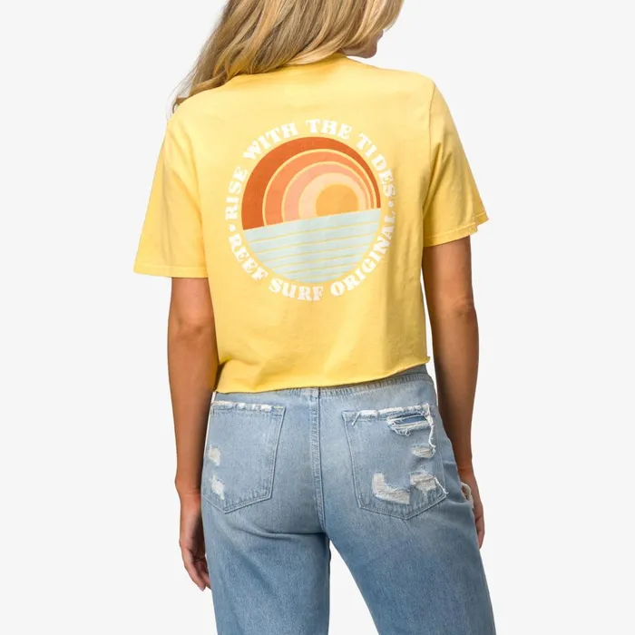 Reef TShirts Tanks and Dresses Women Becca 18034 Crop Tee Cornsilk