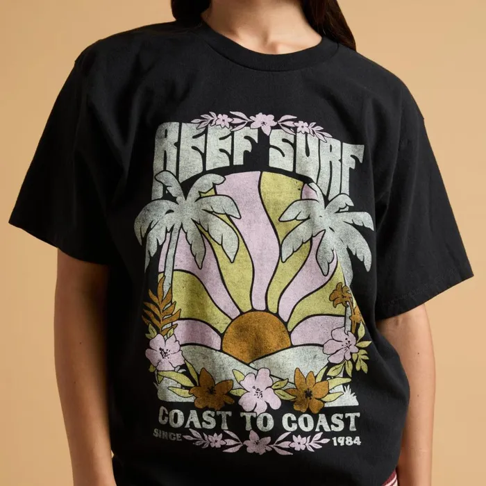 Reef TShirts Tanks and Dresses Women Coastal Boyfriend Crew Caviar