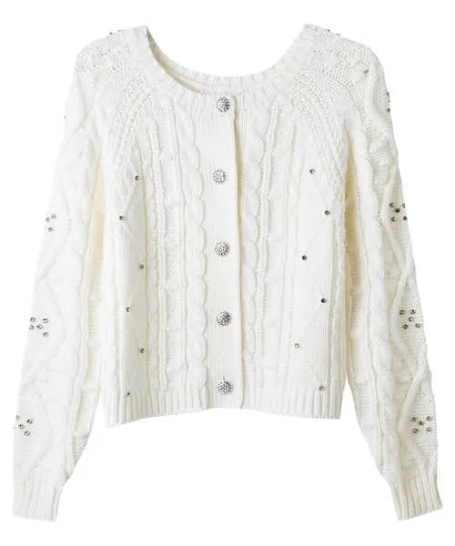 Robyn Embellished MultiWay Knit Cream Knitwear and Cardigans Joebrowns Apparel