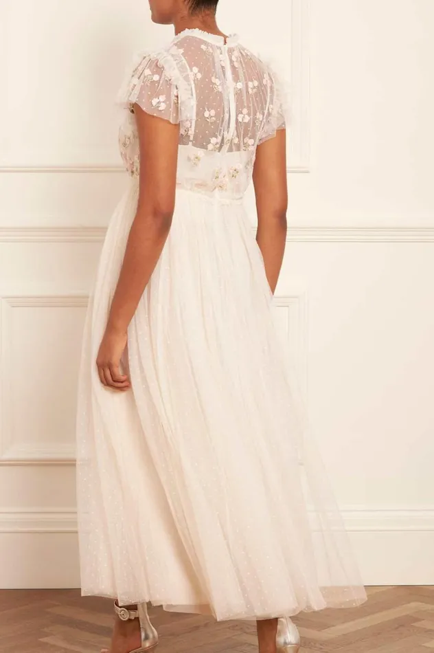 Rococo Bodice Ankle Gown Champagne Women Needle and Thread Dresses
