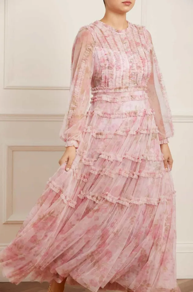 Rose Bluebell Esme Gown Pink Women Needle and Thread Dresses