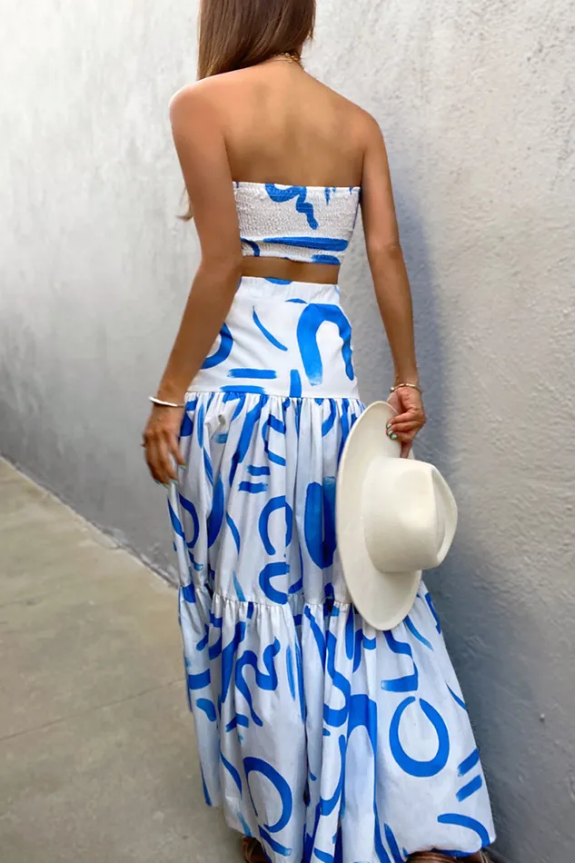 Runaway The Label Crops Shop Mykonos Top 8211 Blue Stroke
