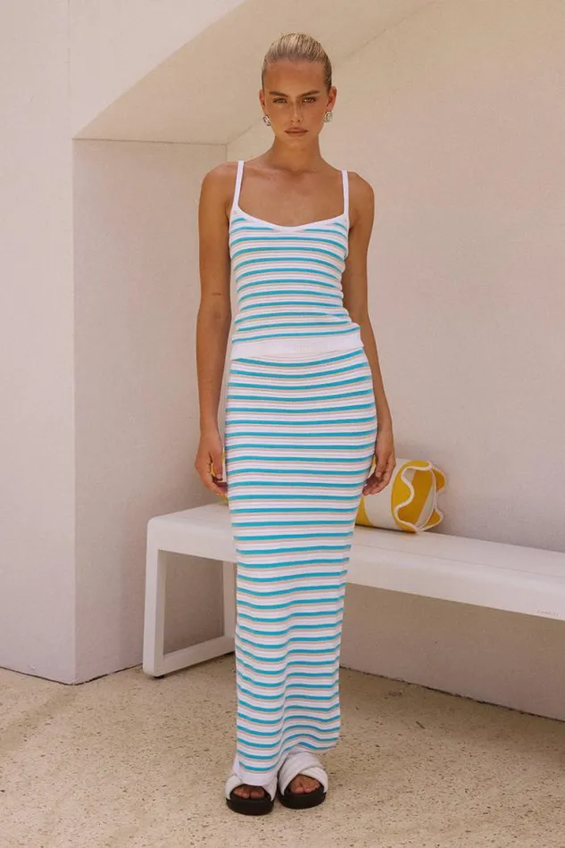 Runaway The Label KNITWEAR Shop MARIANA MAXI SKIRT 8211 BLUESAND