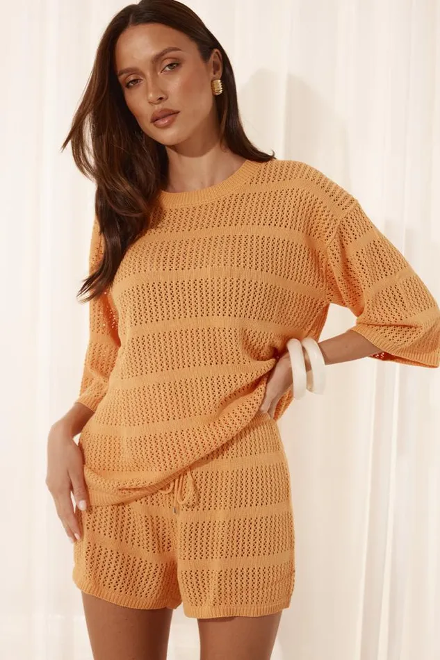 Runaway The Label KNITWEAR Shop RANI SHORT 8211 TANGERINE