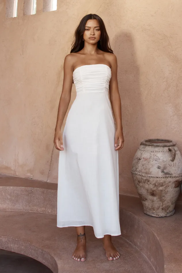 Runaway The Label Maxi Shop ADELE LONG MIDI DRESS 8211 WHITE