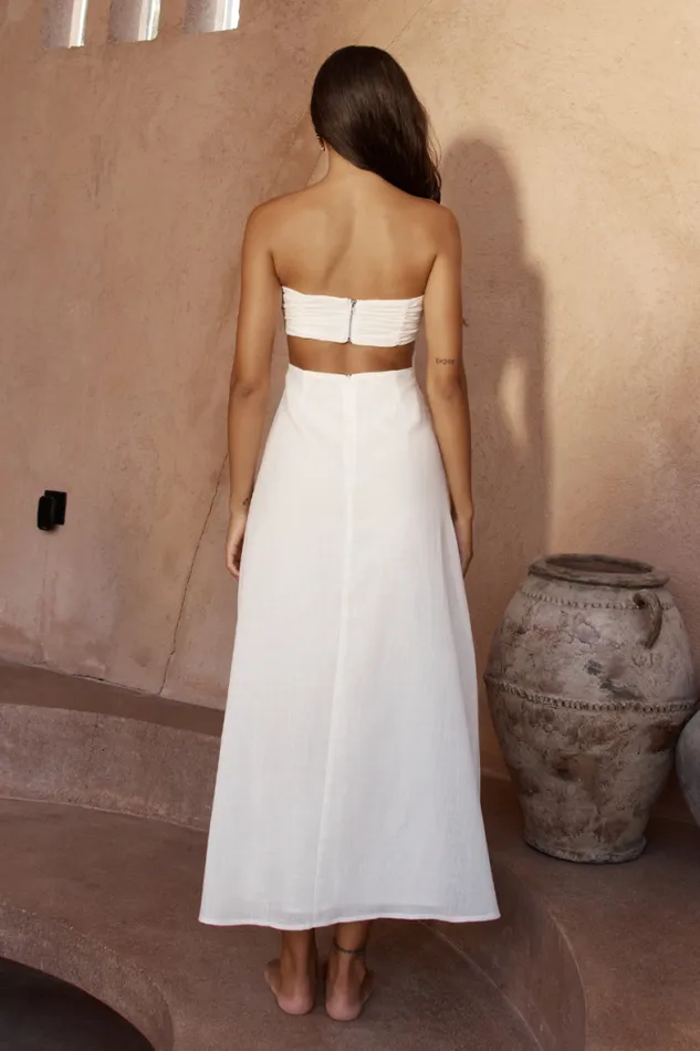 Runaway The Label Maxi Shop ADELE LONG MIDI DRESS 8211 WHITE