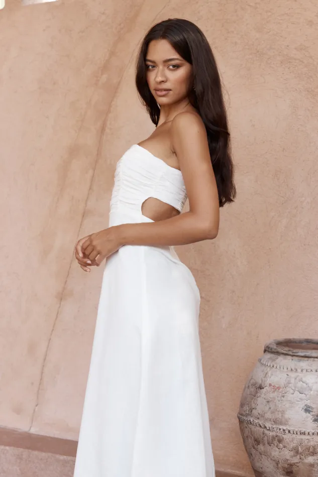 Runaway The Label Maxi Shop ADELE LONG MIDI DRESS 8211 WHITE